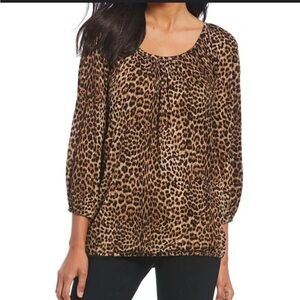 NWOT Michael Kors Animal Print Blouse